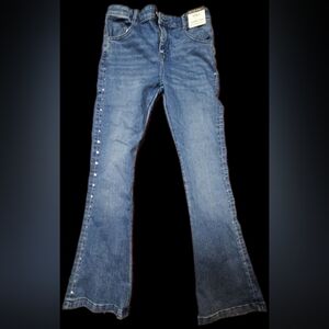 Marks & Spencers Girls Flared Leg Jeans With Adjustable Waist NWT